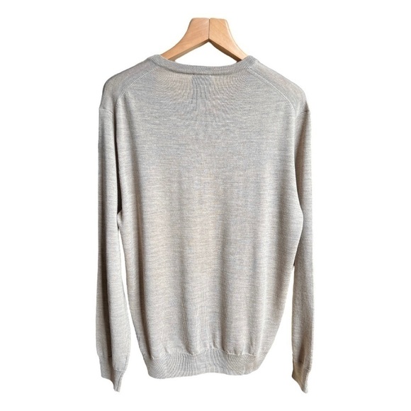 Jos. A. Bank Traveller’s Collection Men’s Tan Merino Wool Vneck Sweater, Large - Picture 2 of 9